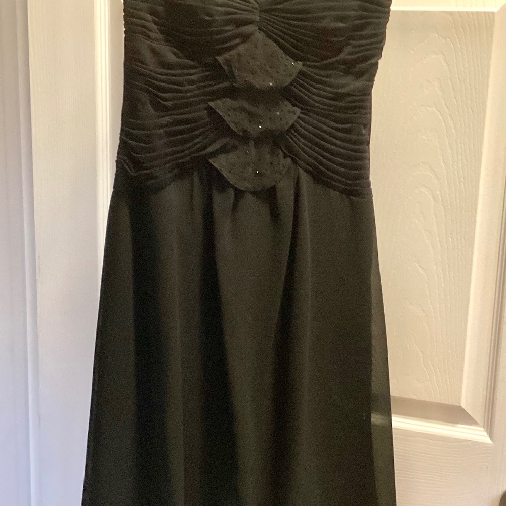 Strapless, Black Dress with Embellished Bodice